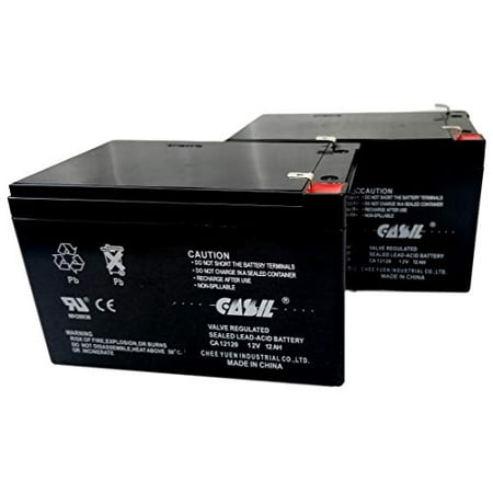 2 Pack CASIL 12v 12ah F2PTV Beamer Electric Scooter Battery Rad2Go Great White E-36 Razor E500S Reflexx Sunbird ZZ Cruiser Rider MX500 & MX650 W15128190003 Rechargeable Sealed Lead Acid DEEP-Cycle