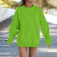 thumbnail image 1 of IMENGL Chandails Molletonnés pour Femmes, Coupe Ample, Couleur Unie, Vert m, Taille M-3TG, 1 of 5
