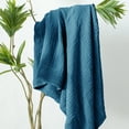 thumbnail image 3 of Carriediosa 100% Cotton Muslin Throw Blanket Gauze Blankets Soft for Bed, 66" x 90" Twin Size Dusty Blue, 3 of 6