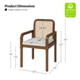 thumbnail image 3 of Tina's Home Rattan Dining Chairs Set of 4 Armchairs Removable Cushion Wood Legs Home Kitchen Restaurant Acorn, 3 of 9