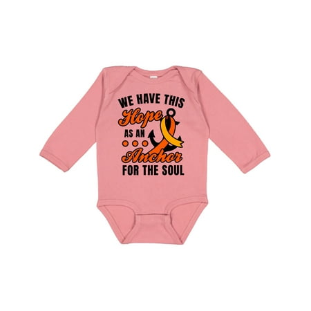 

Inktastic Leukemia Awareness We Have This Hope Anchor for the Soul Gift Baby Boy or Baby Girl Long Sleeve Bodysuit