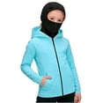 thumbnail image 4 of Teen Summer Balaclava Hoodie Jackets Sun Protection Long Sleeve Zip Up Double Hooded Coats Kids Casual Loose Solid Color Outwear, 4 of 5