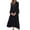 Black, variant on Lnmiateer Women Flowy Tiered Ruffle Maxi Dress V Neck Bell Sleeve Solid Soft Breathable Sundress for Beach Holiday Weekend Casual Outfit