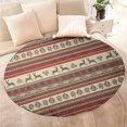 thumbnail image 4 of Red and Brown Christmas Pattern Round Blanket,Comfortable Soft Flannel Throw Blanket,All Season,Warm Lightweight Blankets for Sofa Bed Couch Living Room Chair 47"x47", 4 of 5
