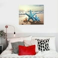 thumbnail image 4 of JRXY  Beach Nuatical Canvas Wall Art Blue Seascape Anchor Starfish Painting Prints Ocean Sea Pictures Coastal Canvas Artwork Home Bathroom Bedroom Kitchen Decor Framed Ready to Hang 16x12in, 4 of 4