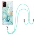 thumbnail image 2 of Galaxy S20 Plus Case, S20+ Case, Allytech Luxury Marble Pattern Rubber Flexible TPU Drop Protection Anti-scratch Lanyard Back Cover for Girls Women Case for Samsung Galaxy S20 Plus, Green, 2 of 4
