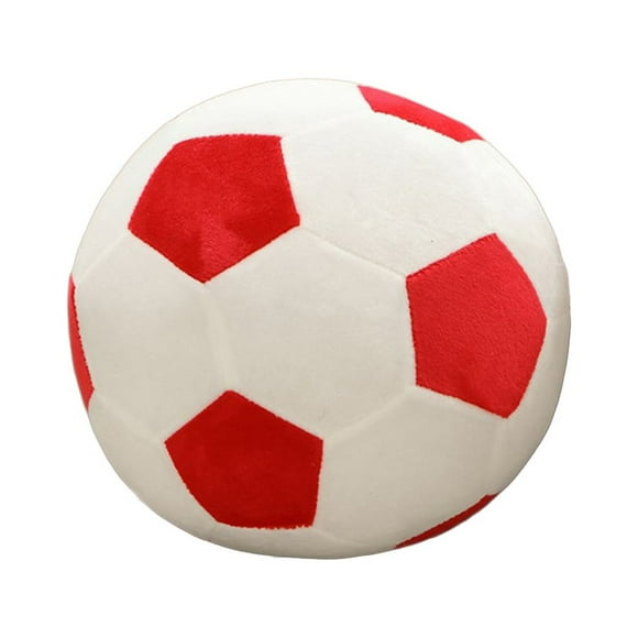 Creative Soccer Ball Pillow Soccer Ball Cushions Plush Toys for Home Office (Red and White 20cm)
