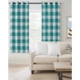 thumbnail image 3 of Blackout Curtains for Bedroom, Turquoise Buffalo Check Room Darkening Window Drapes for Living Room, Farmhouse Modern Teal Plaid Thermal Insulated Grommet Curtains, 52x45 inch, 2 Panels, 3 of 9