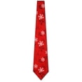 thumbnail image 2 of Snowflakes and Holly (Red) Necktie Mens Tie, 2 of 3