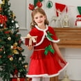 thumbnail image 3 of Elf Outfit for Girls Short Sleeve Christmas Elf Dress Girls Hat Set Party Dress Christmas Outfits for Girls Size 7-8 years, 3 of 7