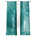 thumbnail image 6 of Teal Sheer Curtains for Living Room Bedroom Retro Oil Painting Modern Abstract Art Aesthetics Sheer Curtains 108 Inch Long 2 Panels Set Light Filtering Curtain Window Treatments Drapes, 6 of 6