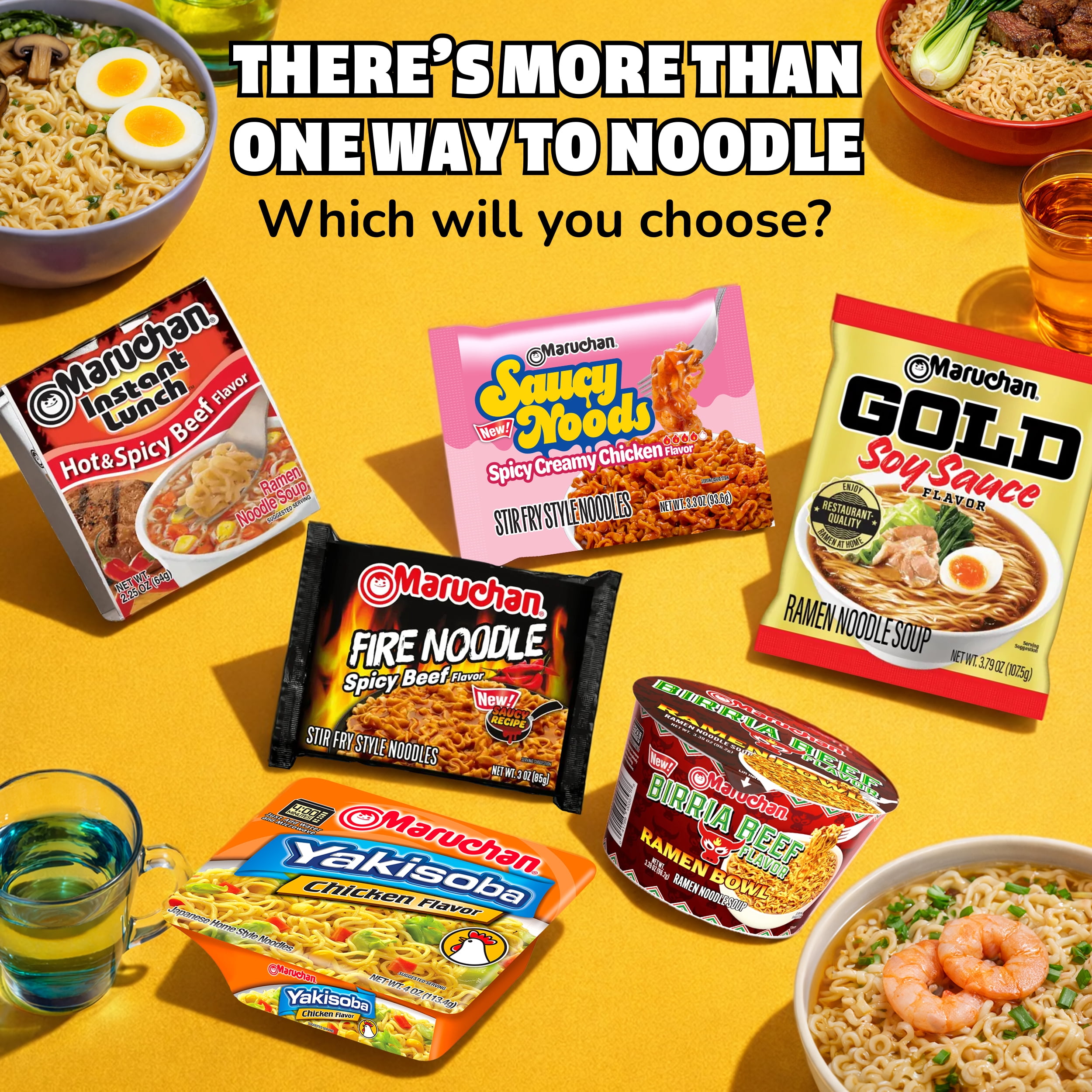 Maruchan Ramen Noodle Soup, Soy Sauce Flavor Instant Noodles, 3 oz