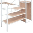 thumbnail image 5 of Kumix Full Size Loft Bed with Desk, Metal Loft Bed with Metal Grid, Lateral Storage Ladder and Wardrobe for Teens Adults, Noise-Free Loft Bed Frame for Bedroom, Space Saving, White, 5 of 7