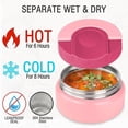 thumbnail image 5 of Primlect Bento Box, 3-Compartment Kids Lunch Container Set, with Leak-Proof Insulated Food Jar, Pink, 5 of 6