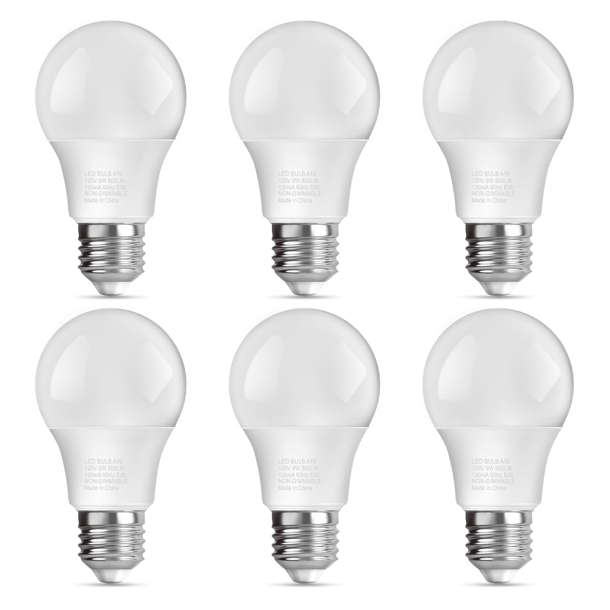 TJOY A19 LED Light Bulbs, 100W Equivalent,5000K Daylight, 15W 1500 Lumens,E26 Standard Base,UL Listed,Lighting for Bedroom Living Room Home Office,6 Pack