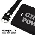 thumbnail image 3 of Ghoul Power Skull Girl Funny Humor Rectangle Leather Luggage Card Suitcase Carry-On ID Tag, 3 of 8