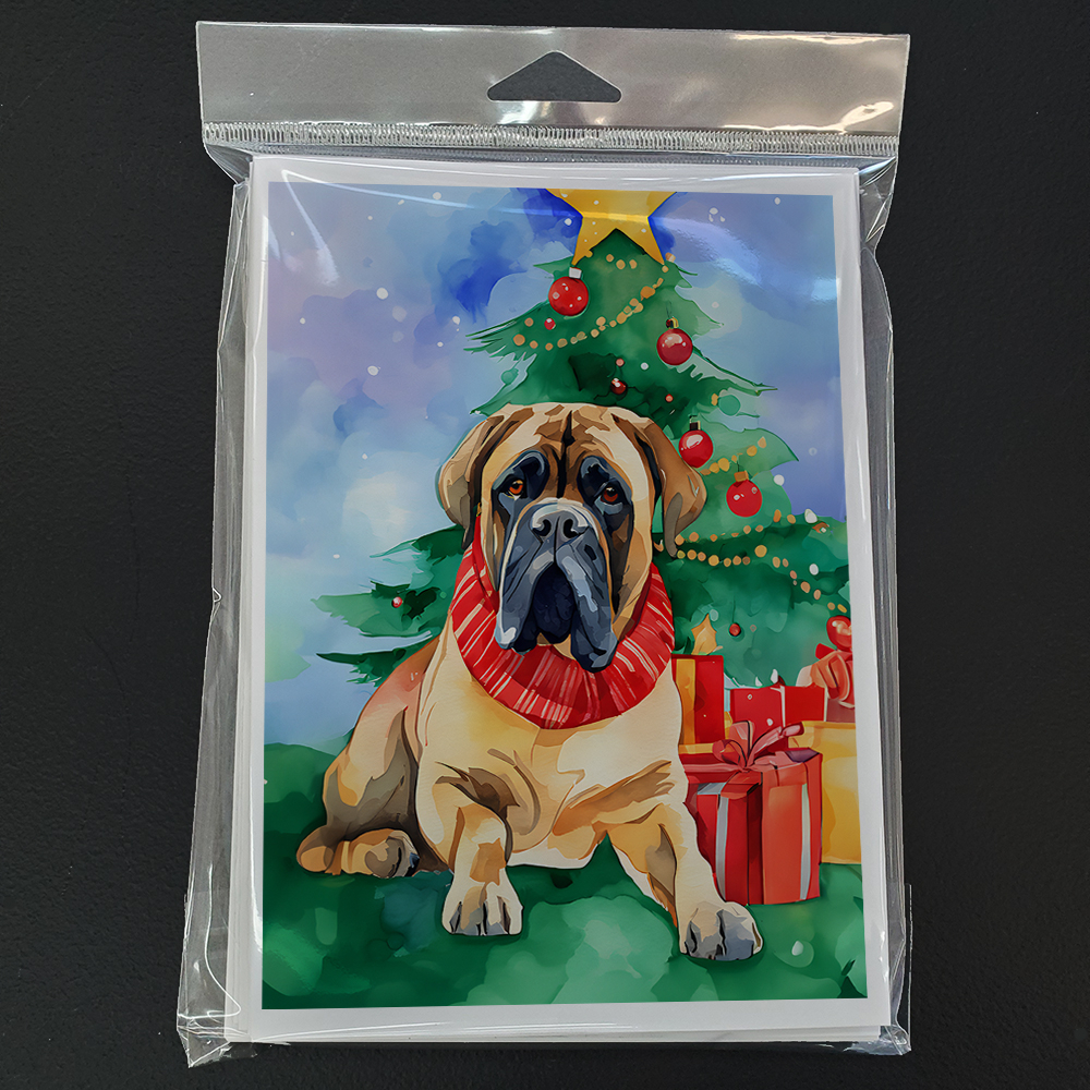 Mastiff Christmas Greeting Cards Pack of 8 7 in x 5 in