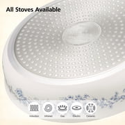 The Pioneer Woman 12-Piece Classic Aluminum Cookware Set, PFAS-Free Ceramic Nonstick, Pots and Pans Set with Decal Pattern, Agatha Blue