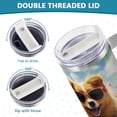 thumbnail image 5 of SKYSONIC Insulated Tumblers with Lids and Straws Handles 40oz Water Bottle Dog Summer 1 Travel Mug Reusable Stainless Steel Thermos Vacuum, 5 of 7