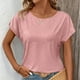 thumbnail image 4 of Camisetas de Mujer Casual, Cuello Redondo con Encaje de Manga Corta para la Oficina, la Fiesta Y el Uso Diario, 4 of 9