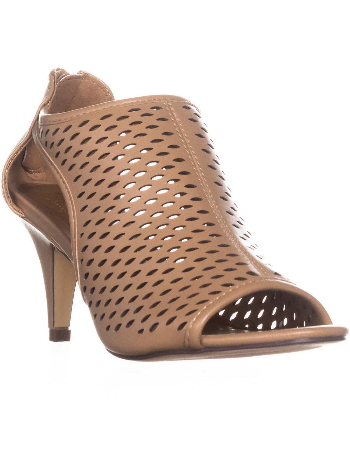 caged peep toe heels