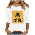 thumbnail image 2 of BLTIBY 2025 Bee Shirts for Women 3/4 Length Sleeve Tunic Tops Funny Cute Bee Graphic Tee Blouse Summer Casual Tshirt Ladies Gifts Pullover Tops White 9 4XL, 2 of 5