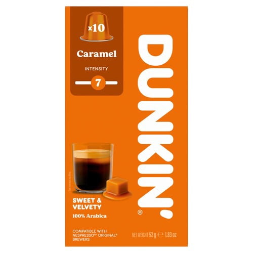 Dunkin Caramel Nespresso Compatible Coffee Pods, 10 pods per pack, British Import (Pack of 3)