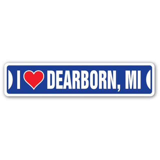 SignMission SSIL-Dearborn Mi Street Sign - I Love Dearborn, Michigan