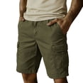 thumbnail image 5 of Men's Twill Cargo Shorts Pull on Shorts Cotton Ripstop Casual Relaxed Fit Wild Outdoor Work Shorts for Men with Multi Pockets Big and Tall Size S-3XL Army Green, 5 of 5