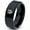 Black Bevel Polish Tungsten, variant on Tungsten Tribal Wolf Band Ring Band Ring 8mm Men Women Comfort Fit Black Dome Polished