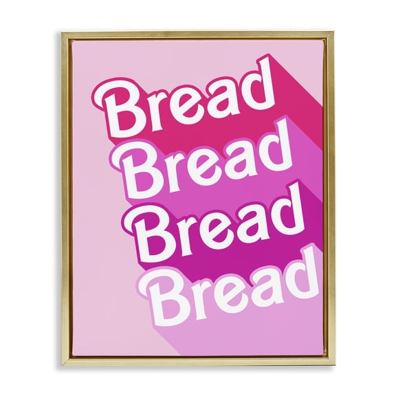 Stupell Industries Art Deco Bread Pink Phrase Gold Floating Frame Canvas Art, 25 x 31, by Lil' Rue