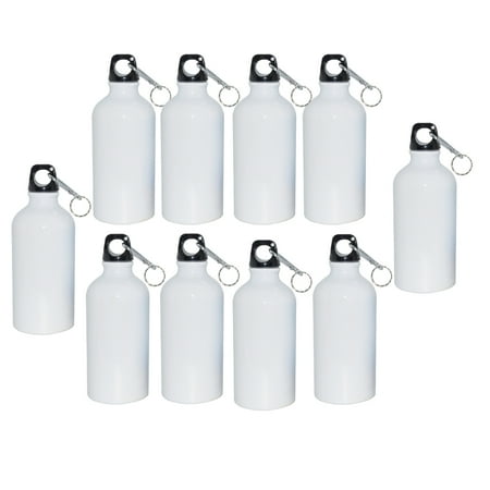 

INTBUYING 10pcs 750ml Aluminium Water Bottle with Safe Lock White