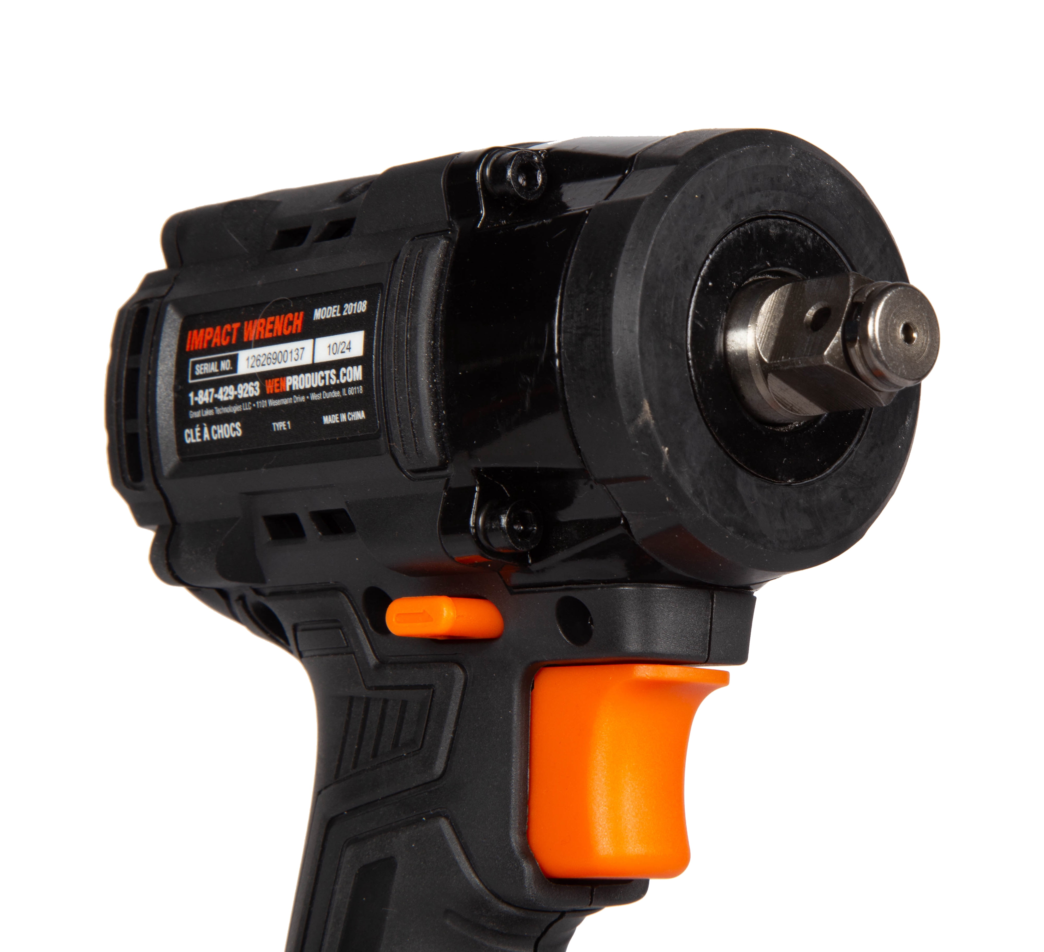 WEN 20V Max Brushless Cordless Compact 1/2-Inch Impact Wrench with SmartStop, 2.0 Ah Lithium-Ion Battery and Charger (20108)
