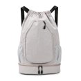 thumbnail image 1 of Drawstring Gym Backpack Sports Bag with Shoe Compartment Racket Pocket Lightweight Daypack for Badminton Tennis Basketball Fitness, 1 of 8