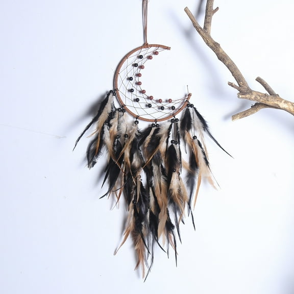 Vikakiooze Dream Catchers, Moon Creative Catcher Wind Chime Ornaments Cute Ornaments Birthday Gifts Wedding Decoration Dreamcatcher Net Hanging Home Room Car Decoration Craft Gift