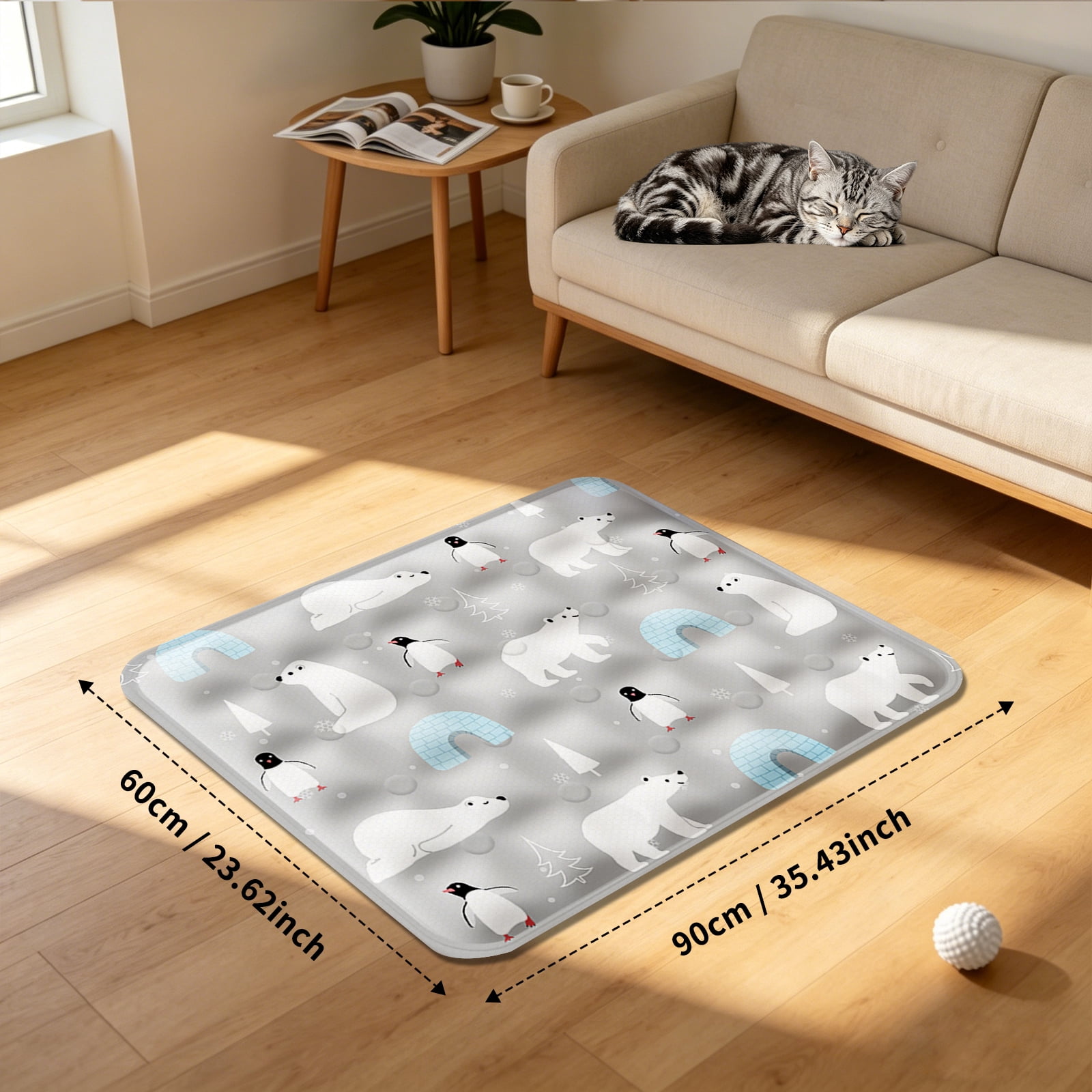 Pet Cooling Mat, Instant Cool Gel Pad for Dogs & Cats, Summer Instant Chill No Refrigeration, Portable Reusable Sleeping Bed (60*90cm/23.62*35.43in)