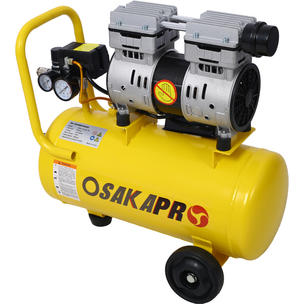 8 Gallon Ultra Quiet Air Compressor, 1.5HP, Max 115 PSI, 70dB Low Noise Oil-Free Air Compressor for Auto Repair, Bike Tires, Garage Spray Painting