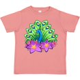 thumbnail image 3 of Inktastic Peacock and Flowers Boys or Girls Toddler T-Shirt, 3 of 5