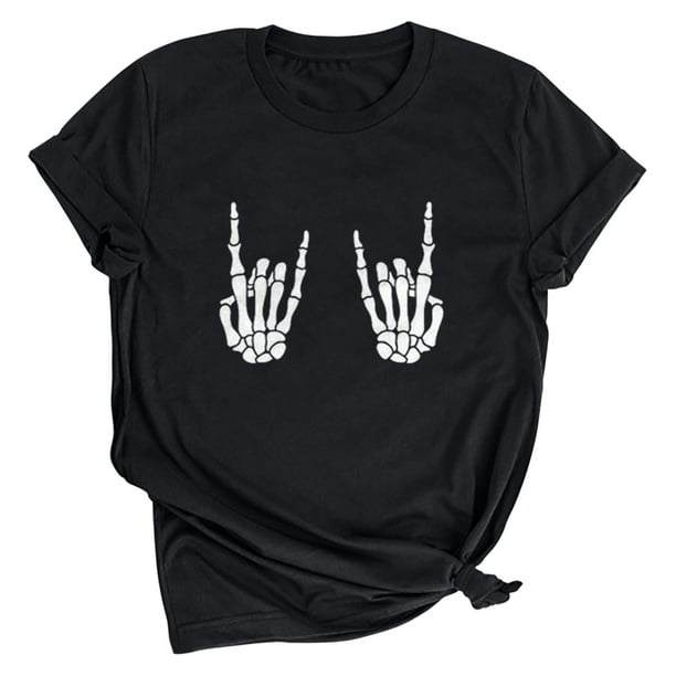 Tops Para Mujer Blusa Casual Elegante Camisas Para Hombre Retro Mueca Estampado Suelto de Manga Corta Jersey Camiseta de Fondo Odeerbi ODB170278