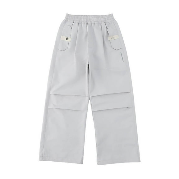 HXWCHs Boys Active Casual Pants Breathable Comfortable Elastic Waist Stylish Design For Everyday Wear Outdoor Play And School Light Gray 4-5 Years
