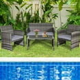 thumbnail image 6 of Costway 4 Steel Functional Outdoor Conversation Sets with Loveseat and Chairs, Gray, 6 of 11