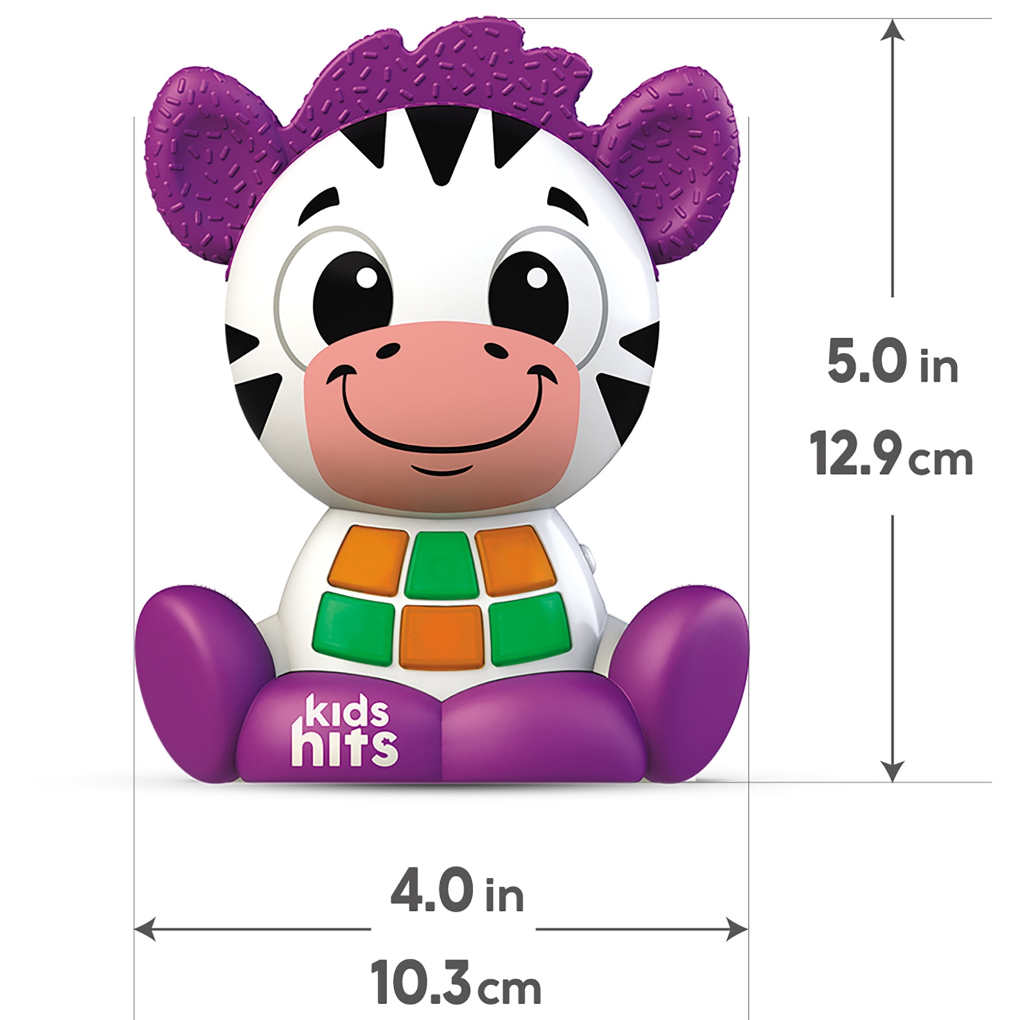 Kids Hits: Babykins Zebra - Lights & Sounds Toy, Playful Musical Tunes, Interactive Buttons, Moving Parts, ABC & Counting Play, Kids & Toddlers 2+
