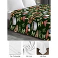thumbnail image 6 of Mushroom Frog Full Size Flat Sheet, Wrinkleproof & Fadeproof Cooling Flat Bed Sheet Only, Coffee Bread Dark Green Background Breathable Soft Bedding Top Sheets 81 x 96 Inches, 6 of 8