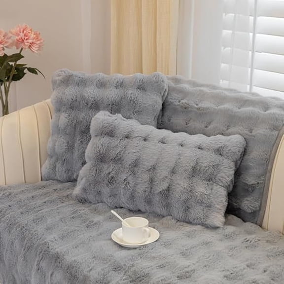 Eryueer 1PC Sofa Lumbar Pillowcase - Solid Soft Stretch Throw Pillow Covers 30 x 50 cm Square Throw Pillow Case for Couch Sofa Home Decoration (Light Gray, Pillowcase 30x50 cm)