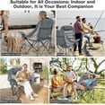 thumbnail image 6 of Oversized Camping Chair, Portable Folding Padded Camp Chairs with Side Pocket, Cup Holder, Heavy Duty Support 500LBS Outdoor Lounge Chair for Adults, Fishing, Sports, Trip, Grey, 6 of 7