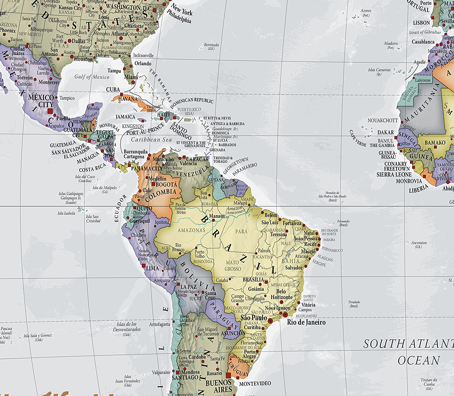 Maps International Carte Du Monde Sur Papier Silk Art, Pliée - Mise à