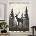 thumbnail image 4 of Forest Elk Semi Sheer Curtains Drapes for Living Room, Bedroom, French Doors Window 72 Inches Long, Rustic Nature Tree Retro Deer Silhouette Rod Pocket Chiffon Curtain Drapery Voile Draperies Panel, 4 of 6