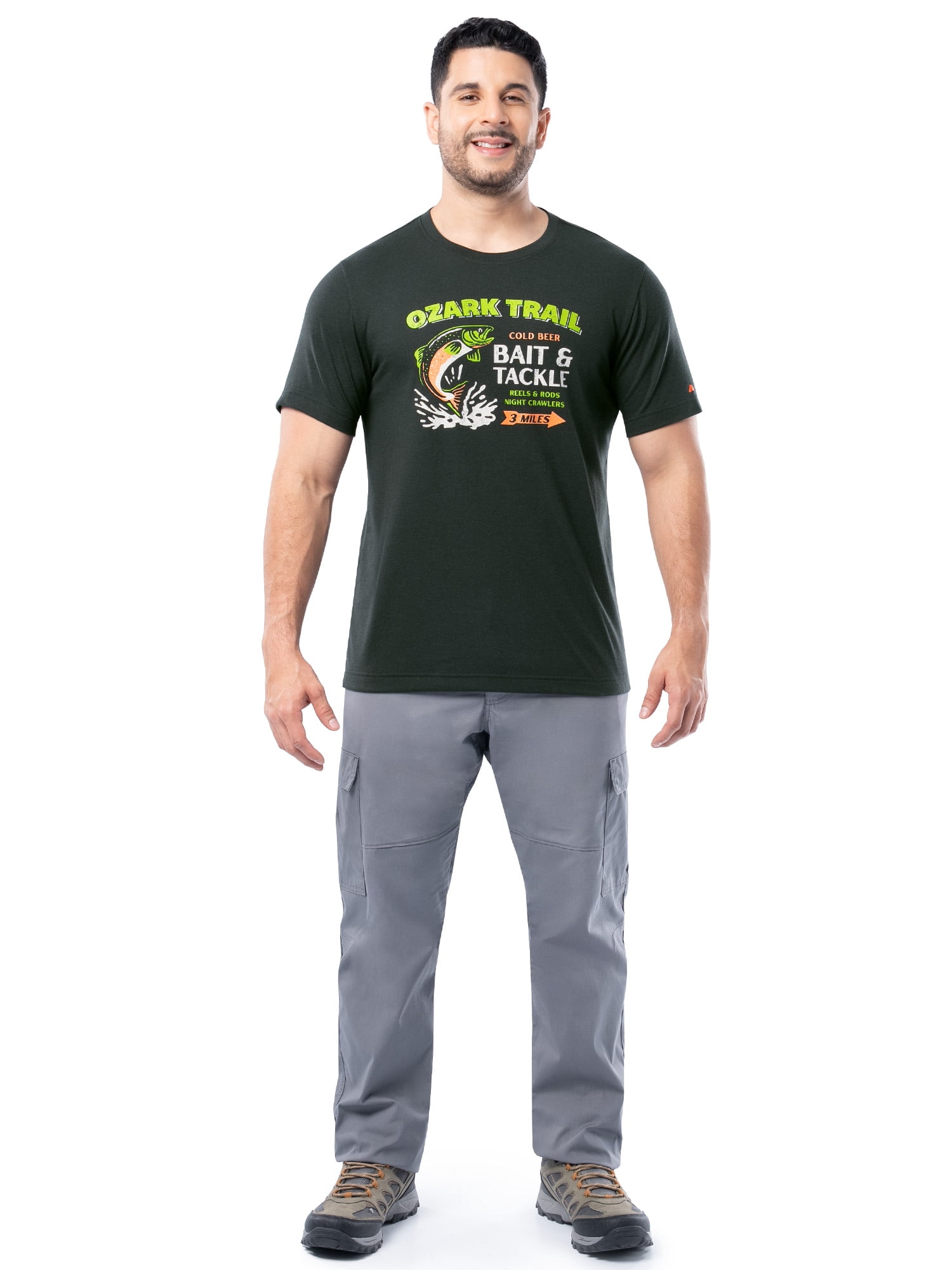 Ozark Trail Men's Active Graphic Tee with Short Sleeves, Sizes S-3XL