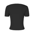 thumbnail image 4 of Women Short Sleeve Square Neck T Shirts 2024 Summer Slim Fitted Ribbed Knit Basic Casual Tee Tops Athletic Wear Women Graphic T Shirts for Women Short Sleeve Active Wear Workout Tees Women Large Woman, 4 of 7