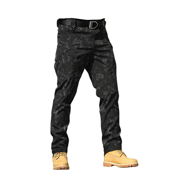 Lqideymx Sale Clearance Items Golf Pants Men Pull on Pants with Elastic Waist Seniors Pants for Joggers Linen Drawstring Pants Sportswear Club High Stretch Multi-pocket Skinny Cargo Pants